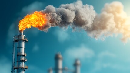 Poster - photograph of a modern green energy facility that utilizes recycled chemicals as a fuel source for c