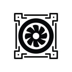 Wall Mural - black solid icon for system fan
