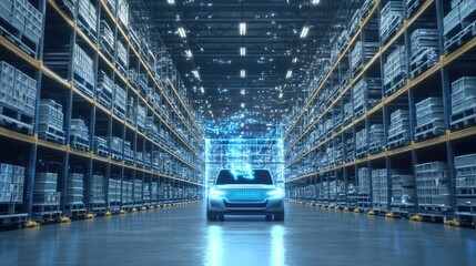 Poster - Self-optimizing AI overseeing global supply chain logistics and efficiency.