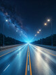 © John - Highway road with digital space background, 3d rendering.