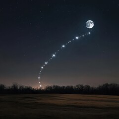 Wall Mural - 08030846 06 stunning hyper-realistic celestial night, ultra-detailed full moon and crescent moon, lu