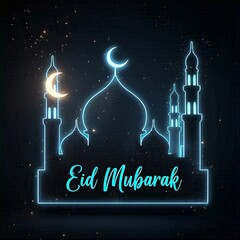 Leinwandbilder - beautiful EID Mubarak greeting card