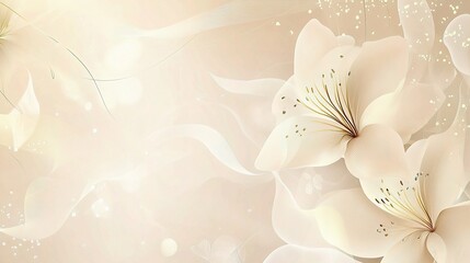 Poster - Soft Neutral Abstract Floral Background with Delicate Elements