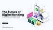 © BonkersArt - The Future of Digital Banking – FinTech Evolution Illustrated with Online Payments, Mobile Transactions, and Virtual Banking Trends | Banking and Technology Vector Design