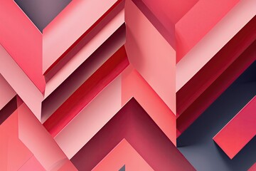 Poster - Bold Abstract Chevron Patterns on a Vibrant Coral Gradient for Engaging Graphic Design Banners