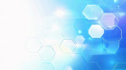 Poster - Abstract Geometric Medical Background with Hexagonal Shapes and Lines