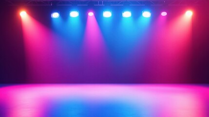 Poster - Bright Colored Lighting in Digital Creative Studio Setting
