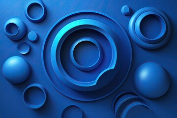 Poster - Vibrant Blue Background with Circular Forms for Modern Business Design