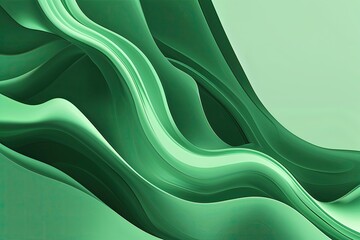 Poster - Vibrant Green Minimalist Background with Smooth Gradient Shapes for Modern Futuristic Design Posters