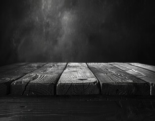 Aufkleber - Dark Wooden Table with Smoky Background