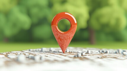 Fototapete - 3D Map Pin  Location  City  GPS  Navigation  Pointer