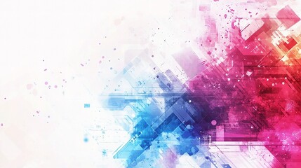 Poster - Vibrant Digital Abstract Background with Colorful Geometric Lines