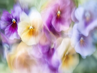 Poster - Dreamy Pastel Pansies Soft Focus Floral Photography