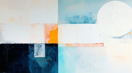 Poster - Scandinavian Minimalist Abstract Art, a mid-century inspired piece featuring elegant shapes in soft, earthy colors, embodying simplicity and tranquility in design.