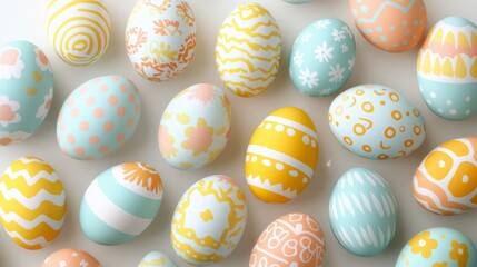 Poster - The playful and vibrant composition of pastel balls spread across a white surface is perfect for conveying themes of celebration and fun