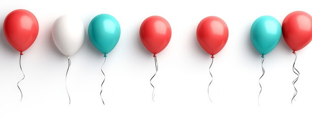 Poster - A lively assortment of vibrant, round balls casting cheerful shadows on a bright backdrop