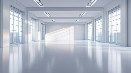 Poster - Futuristic Empty Space Inside Modern Room With Sleek Lines