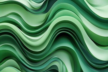 Poster - Contemporary Green Abstract Wavy Background Design