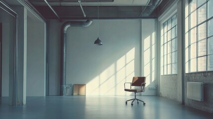 Poster - Industrial Office Interior Design with Minimalist Elements and Light