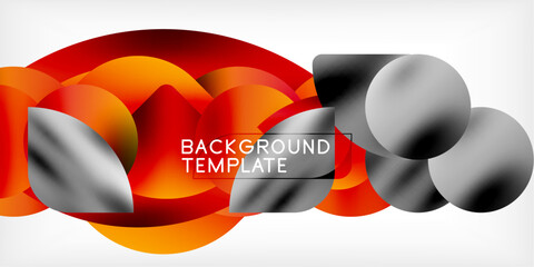 Poster - Bright circles with shadows abstract background