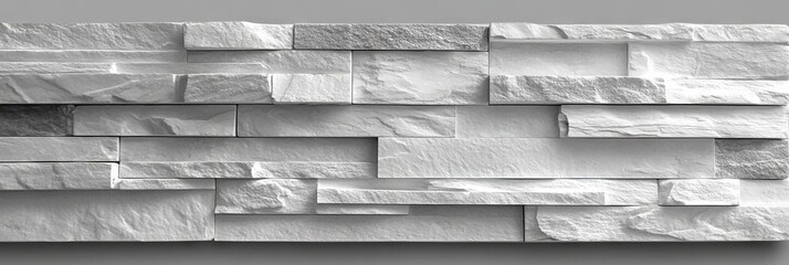 Poster - A modern, minimalist backdrop created by a white brick wall with a textured design