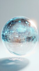 Poster - This image features a transparent sphere showcasing digital elements and futuristic technology. It embodies innovation and modern design, perfect for tech-themed projects.