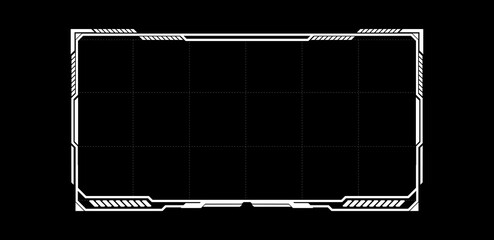 Leinwandbilder - Sci fi frame element. Futuristic technology box white vector illustration
