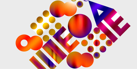 Aufkleber - Simple shapes - circles, triangles, rectangles abstract background. Vector Illustration For Wallpaper, Banner, Background, Card, Book Illustration, landing page