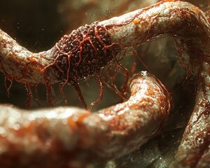 Poster - Detailed Close-Up of Organic Structures in Abstract Environment