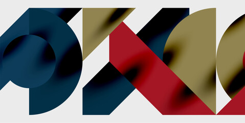 Aufkleber - Modern abstract background featuring circles, lines, and triangles in a dynamic geometric composition. Perfect for stylish, tech, or creative-themed designs