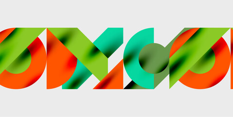 Fototapete - Modern abstract background featuring circles, lines, and triangles in a dynamic geometric composition. Perfect for stylish, tech, or creative-themed designs