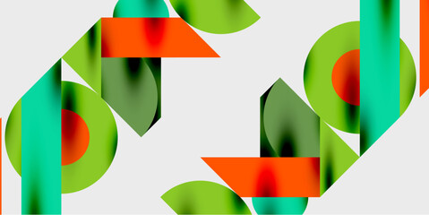 Aufkleber - Modern abstract background featuring circles, lines, and triangles in a dynamic geometric composition. Perfect for stylish, tech, or creative-themed designs