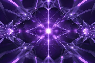 Poster - Vibrant Purple Star Background with Abstract Cosmic Design and Innovative Connections