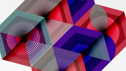 Aufkleber - Hexagons design geometric abstract background