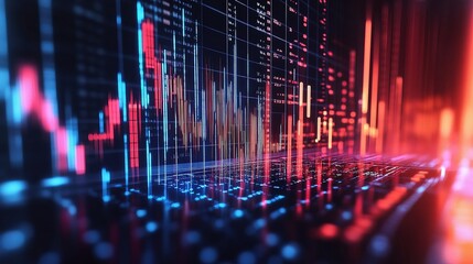 Poster - Digital Animation of Stock Market Tickers and Price Movements