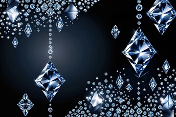 Poster - Stunning Diamond Designs on Rich Black Gradient for Attention-Grabbing Vector Banners