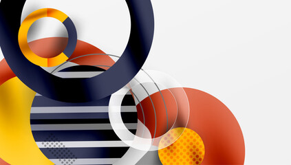 Fototapete - Abstract background - layered geometric shapes with smooth gradients and transparency