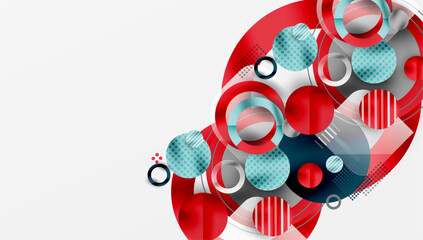Fototapete - Abstract Circle Design with Overlapping Transparent Geometric Shapes