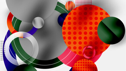Fototapete - Abstract Circle Design with Overlapping Transparent Geometric Shapes