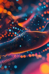 Poster - futuristic abstract digital background with vibrant colors and dynamic patterns