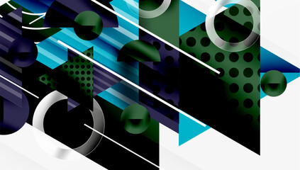 Fototapete - Sleek abstract background - layered triangles with vibrant gradient tones. Semi-transparent shapes add depth and contemporary aesthetic