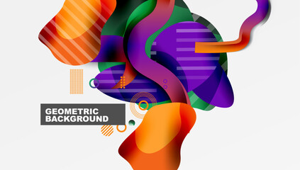 Poster - Abstract liquid shapes and lines background