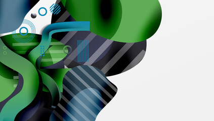 Aufkleber - Abstract liquid shapes and lines background
