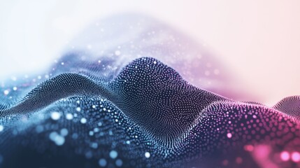 Poster - explore a mesmerizing abstract landscape featuring colorful waves and glowing dots, creating a capti