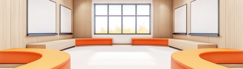 Poster - Modern Interactive Virtual Learning Space with Bright Design and Natural Light