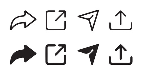 Fototapete - Share icon set. high quality flat and minimalist social media share Icons. professional sharing buttons.  vector illustration eps 10.