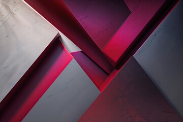 Poster - Striking Angular Design on Ruby Gradient Backdrop with Vivid Colors and Modern Texture
