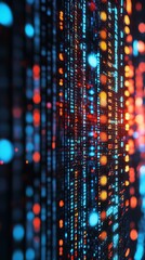 Poster - colorful data stream visualizing digital technology and connectivity