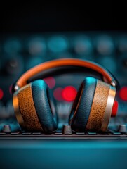 Leinwandbilder - Immersive Audio Tech Premium Noise-Canceling Headphones for Pro Creators - Ergonomic Design Meets High-Fidelity Sound Engineering