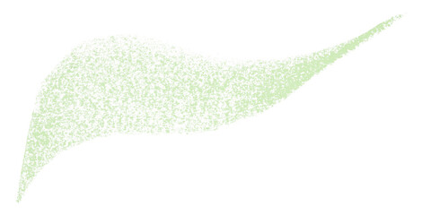 Separate green crayon brush strokes on transparent background.